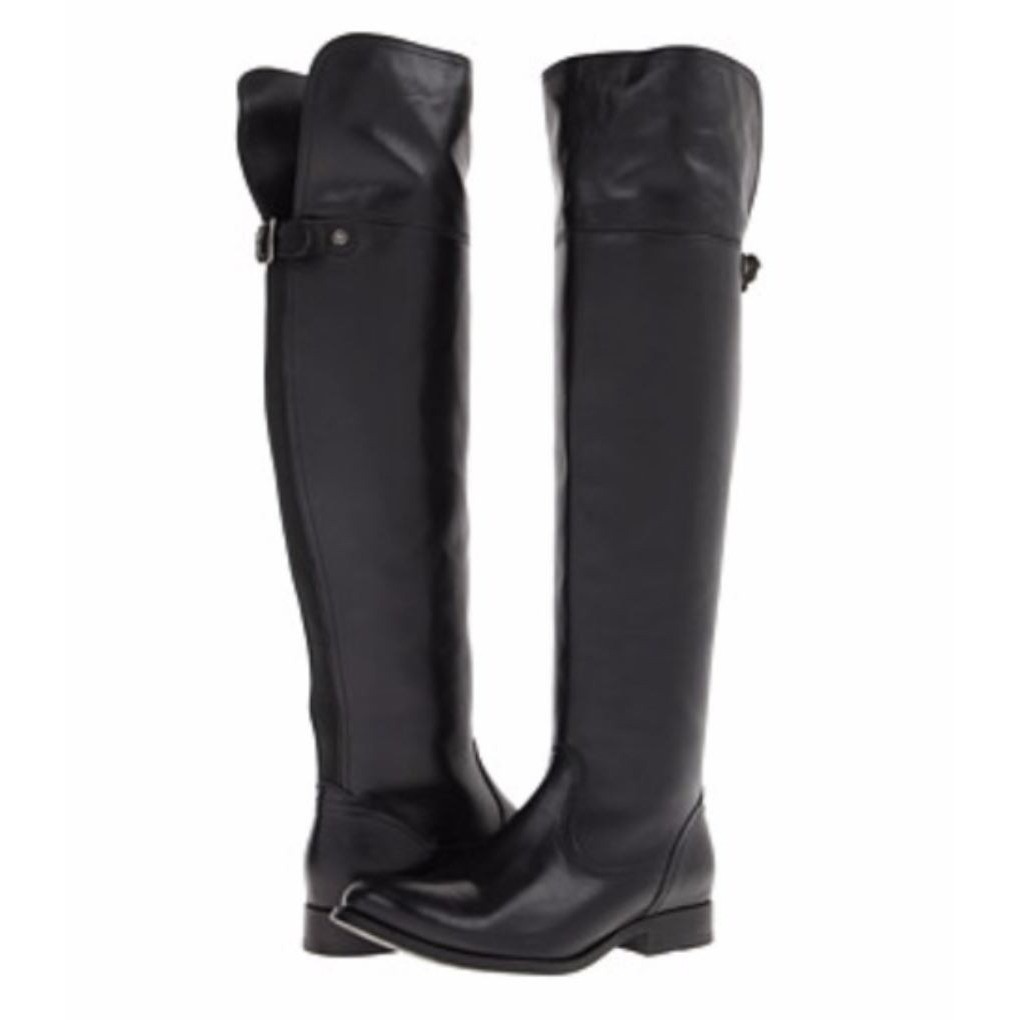 Frye Melissa Over The Knee Leather Riding Boots Preppy Heritage Black Sz 6